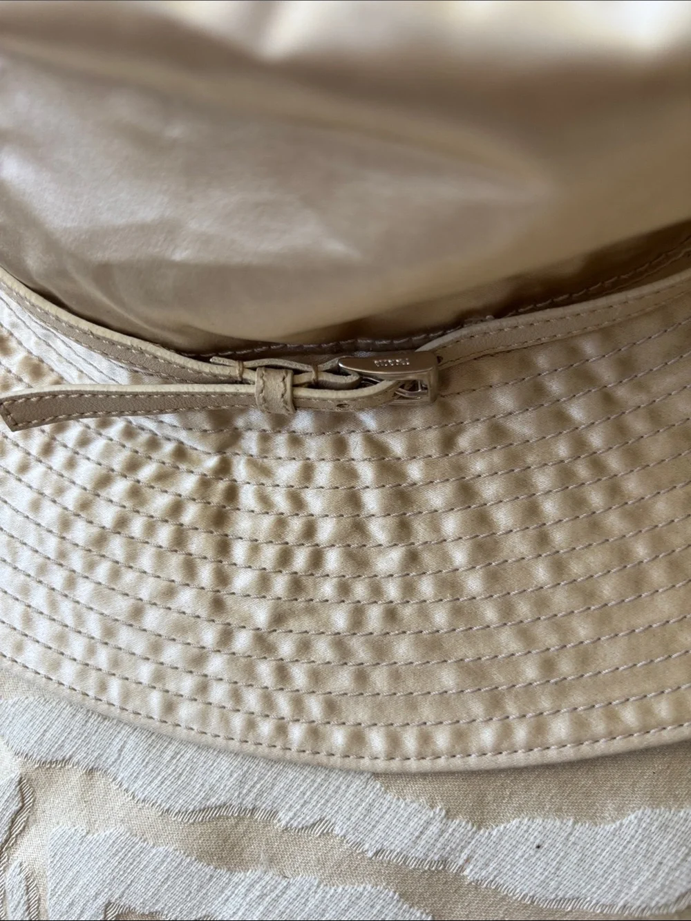 Prada Cream Quilted silk Bucket Hat